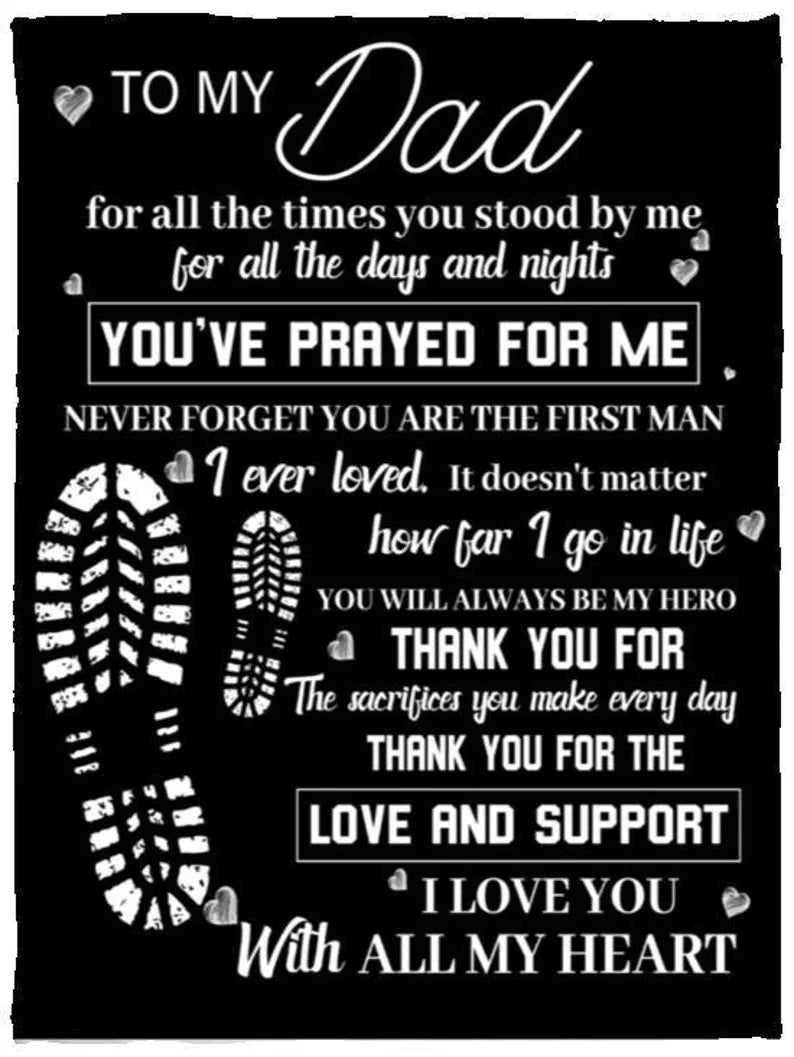 TO MY DAD - GIFT FROM SON - BLANKET - Gift from Son or Daughter Thank You for the Best Time Happy Father's Day Throw