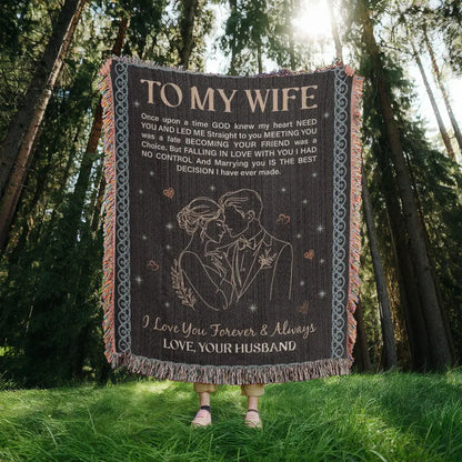 TO MY WIFE - GIFT FOR WIFE - Blanket From Husband - Romantic Poem Blanket Gift for Wife