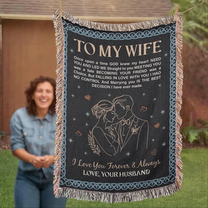 TO MY WIFE - GIFT FOR WIFE - Blanket From Husband - Romantic Poem Blanket Gift for Wife