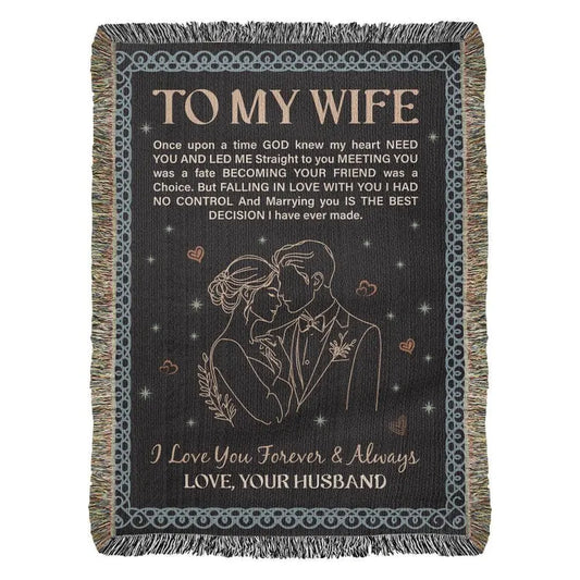 TO MY WIFE - GIFT FOR WIFE - Blanket From Husband - Romantic Poem Blanket Gift for Wife