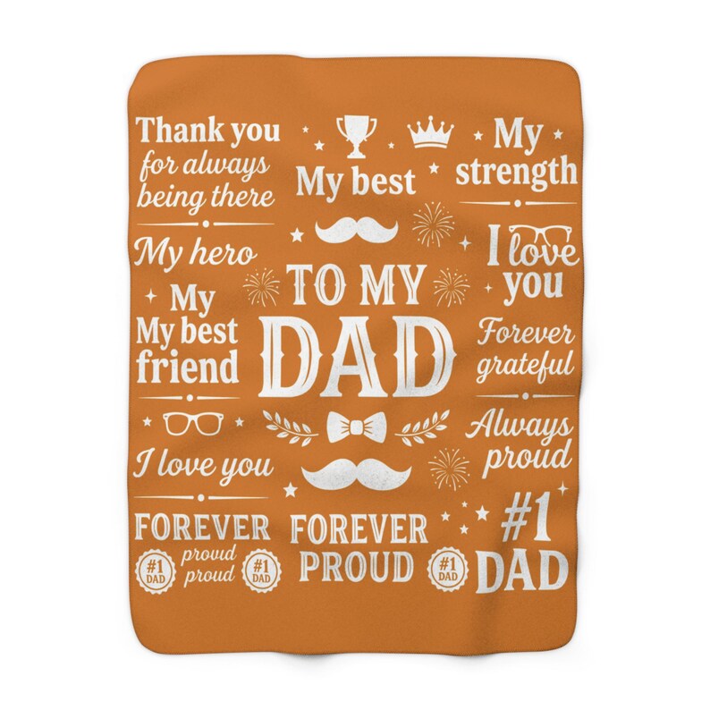 TO MY DAD - GIFT FROM SON - BLANKET - Gift from Son or Daughter Happy Father's Day Throw