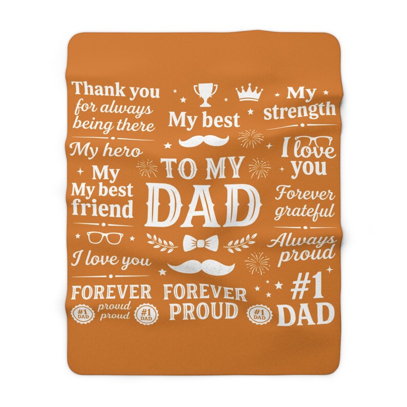 TO MY DAD - GIFT FROM SON - BLANKET - Gift from Son or Daughter Happy Father's Day Throw