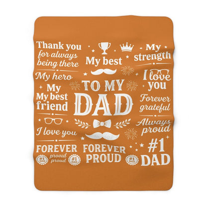 TO MY DAD - GIFT FROM SON - BLANKET - Gift from Son or Daughter Happy Father's Day Throw
