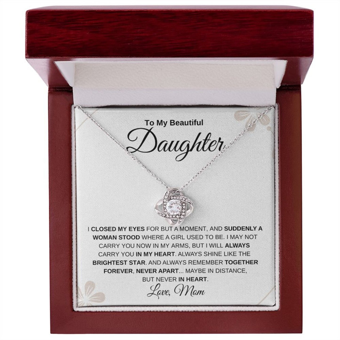 TO MY DAUGHTER FROM MOM - Premium Love Knot Necklace