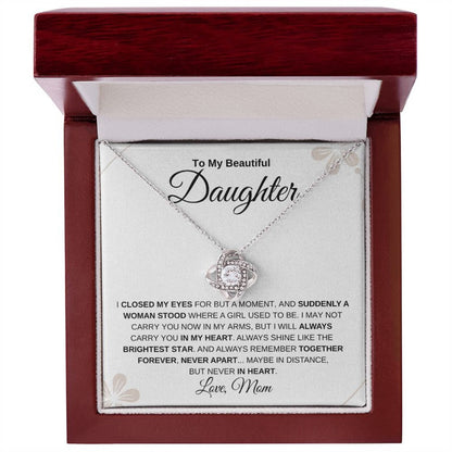 TO MY DAUGHTER FROM MOM - Premium Love Knot Necklace