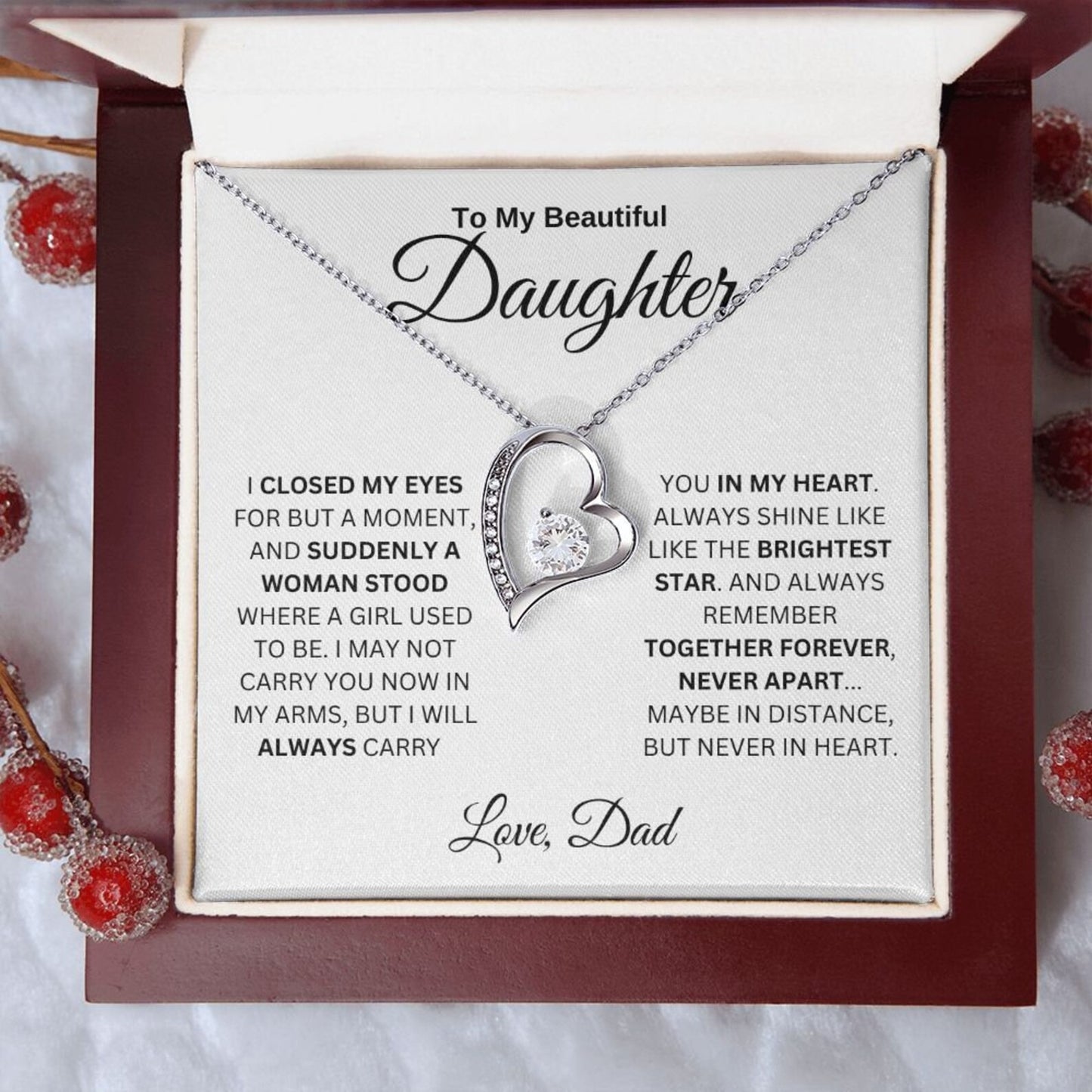 TO MY DAUGHTER "Whenever Your Crown Gets Heavy" - GIFT FROM DAD - Forever Love Necklace