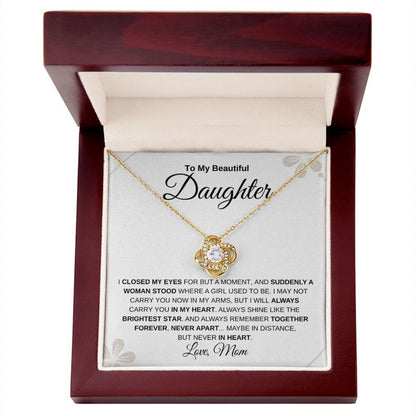TO MY DAUGHTER FROM MOM - Premium Love Knot Necklace