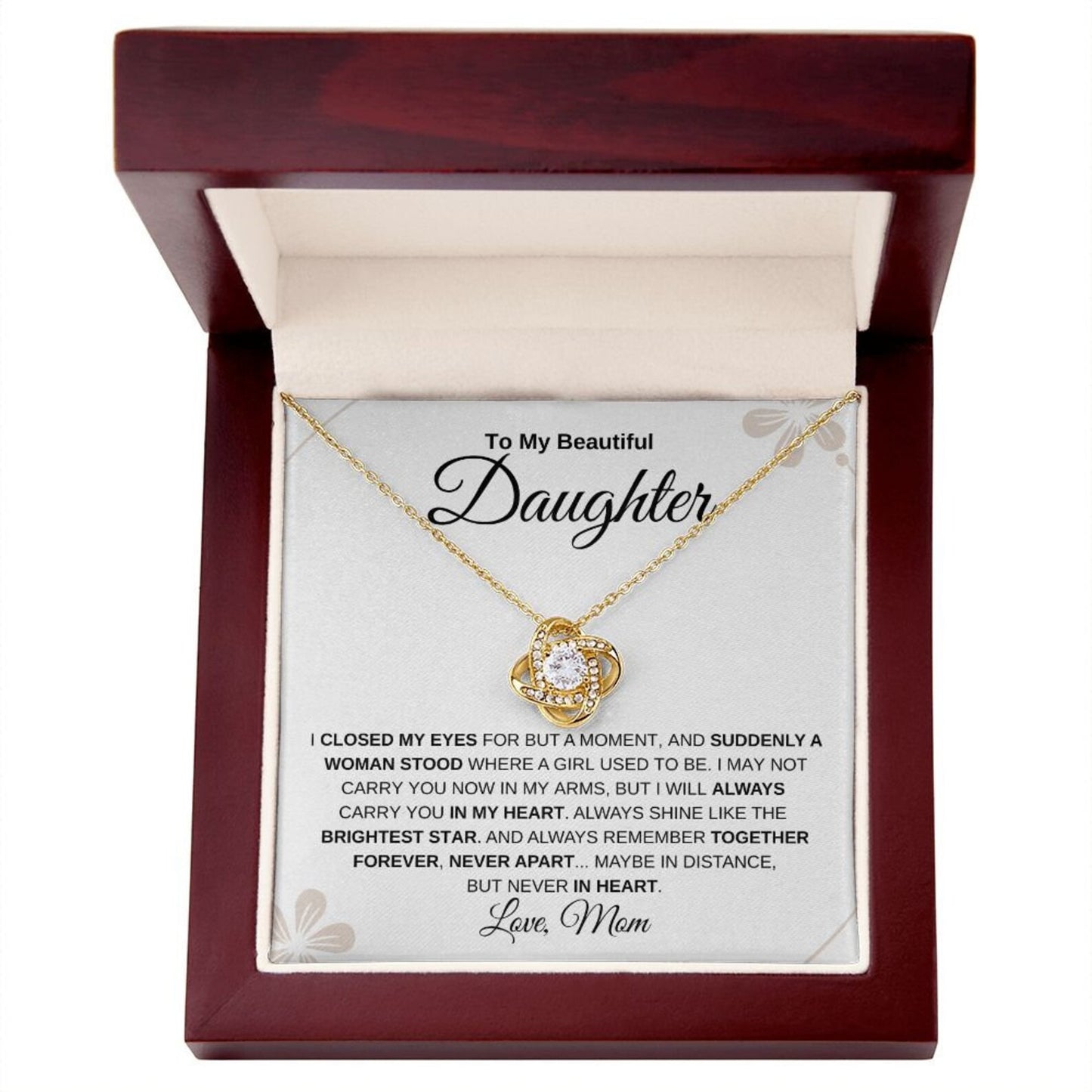TO MY DAUGHTER FROM MOM - Premium Love Knot Necklace
