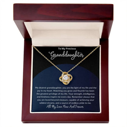 TO MY GRAND DAUGHTER FROM DAD - Premium Love Knot Necklace