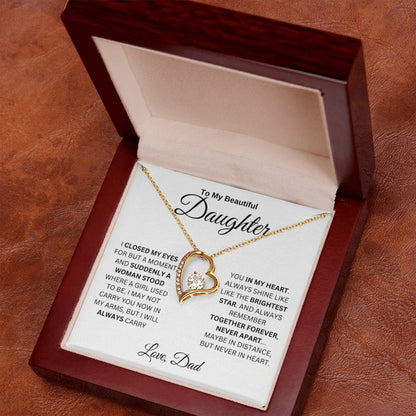 TO MY DAUGHTER "Whenever Your Crown Gets Heavy" - GIFT FROM DAD - Forever Love Necklace