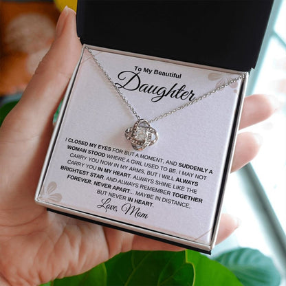 TO MY DAUGHTER FROM MOM - Premium Love Knot Necklace