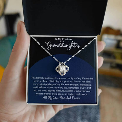 TO MY GRAND DAUGHTER FROM DAD - Premium Love Knot Necklace