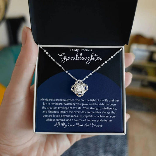 TO MY GRAND DAUGHTER FROM DAD - Premium Love Knot Necklace