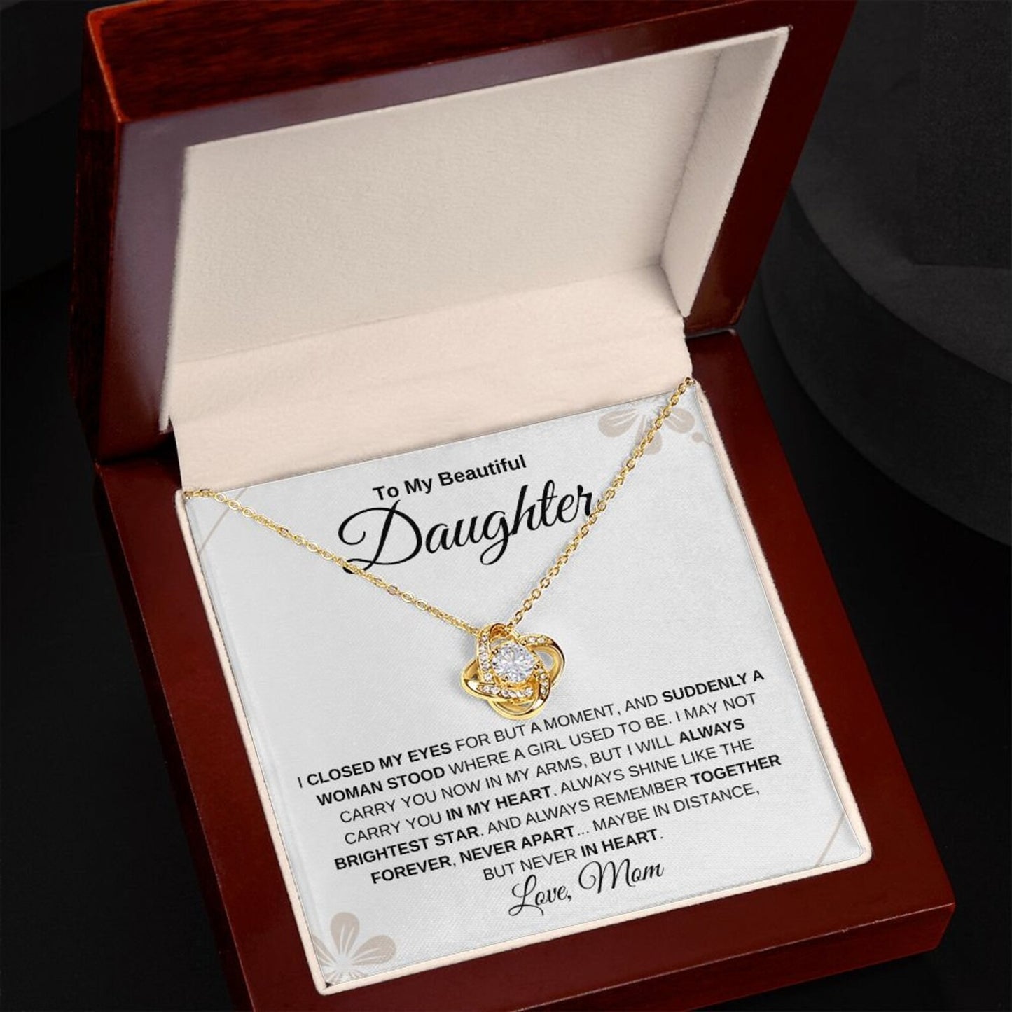 TO MY DAUGHTER FROM MOM - Premium Love Knot Necklace