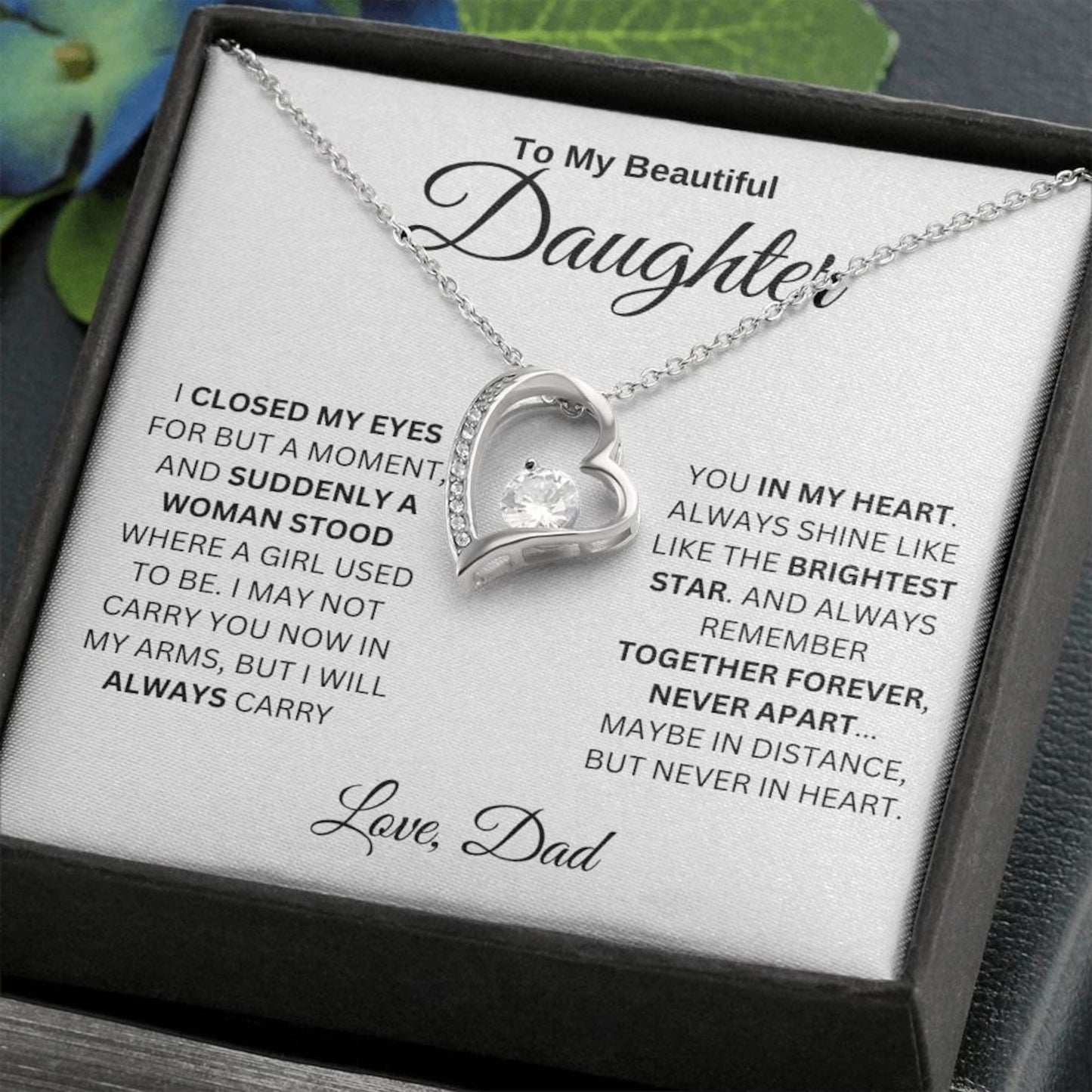 TO MY DAUGHTER "Whenever Your Crown Gets Heavy" - GIFT FROM DAD - Forever Love Necklace