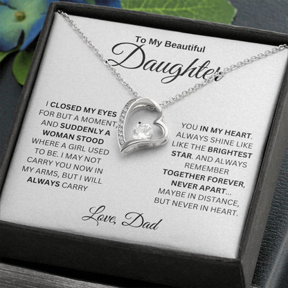 TO MY DAUGHTER "Whenever Your Crown Gets Heavy" - GIFT FROM DAD - Forever Love Necklace