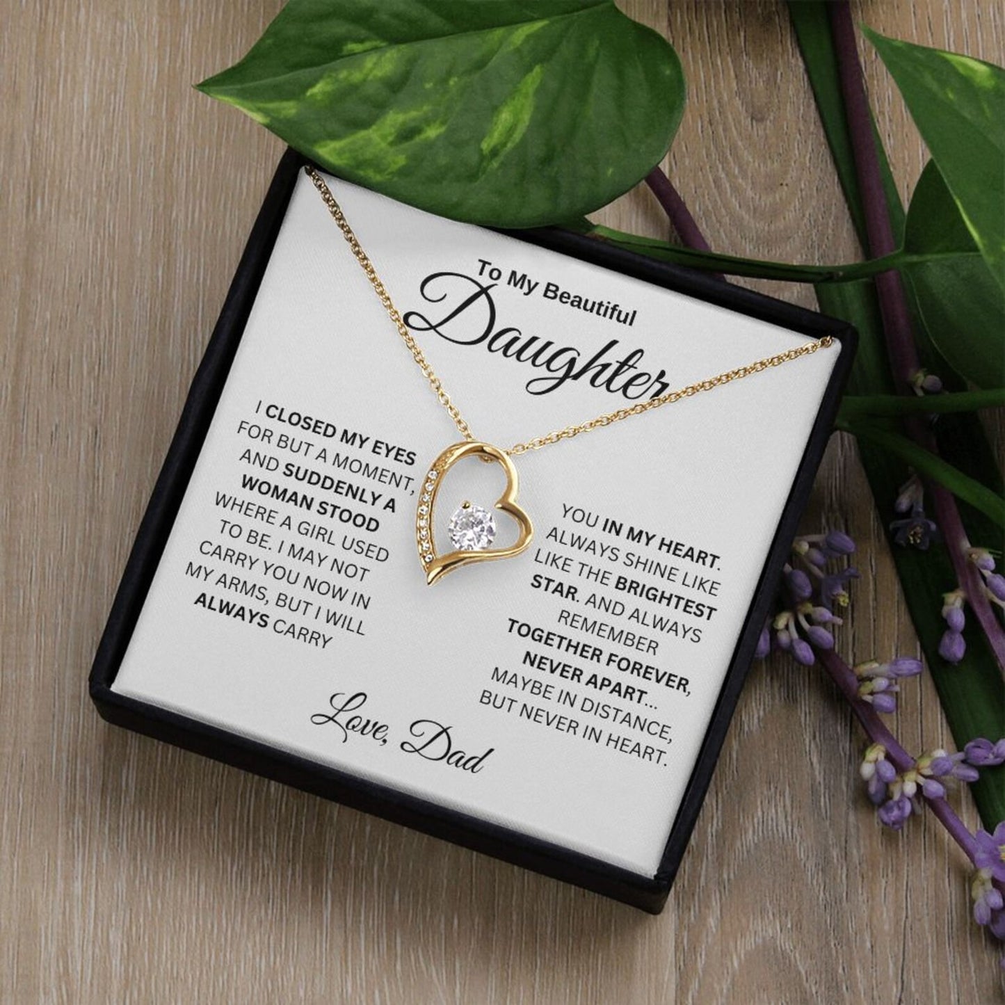 TO MY DAUGHTER "Whenever Your Crown Gets Heavy" - GIFT FROM DAD - Forever Love Necklace