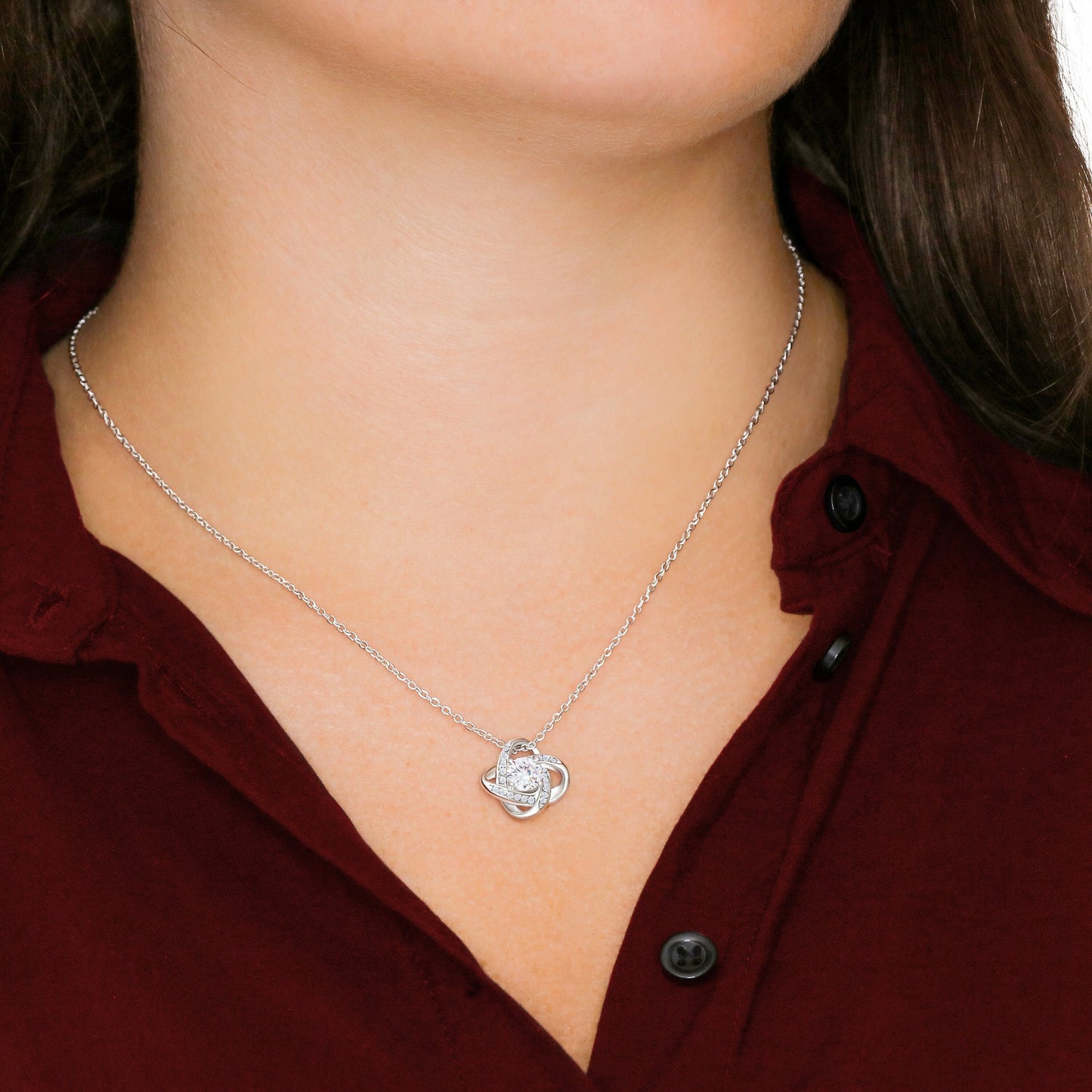 TO MY DAUGHTER FROM MOM - Premium Love Knot Necklace