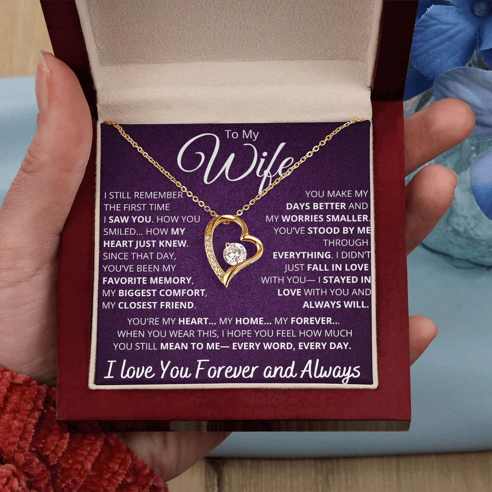 TO MY WIFE "Whenever Your Crown Gets Heavy" - GIFT FROM HUSBAND - Forever Love Necklace