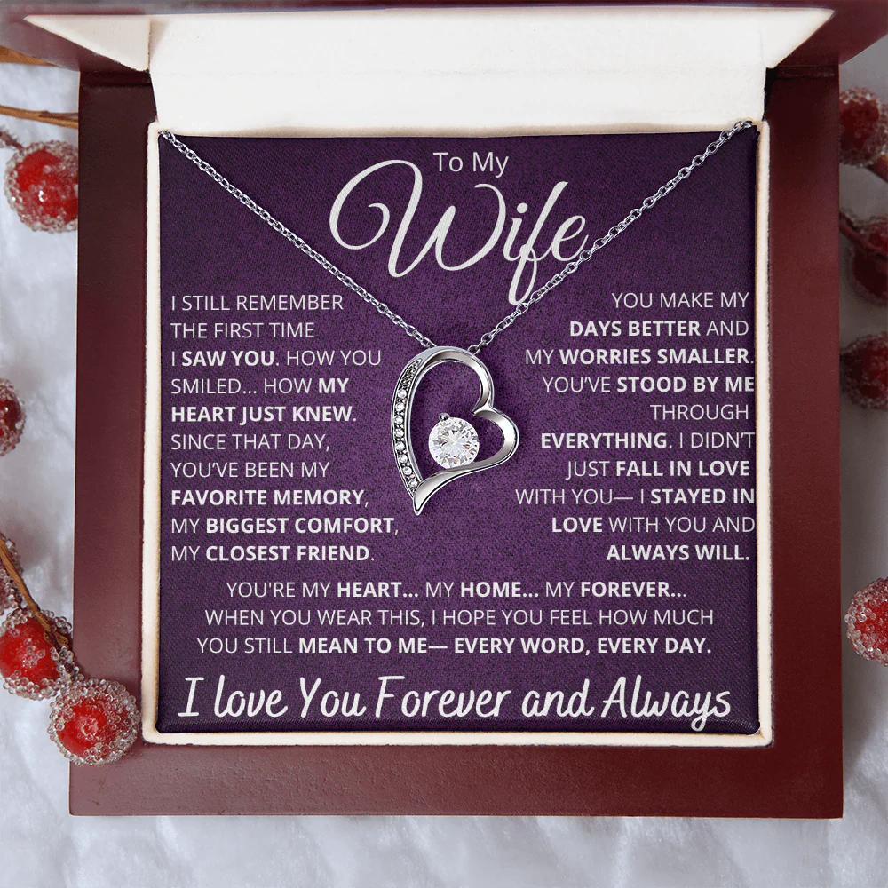 TO MY WIFE "Whenever Your Crown Gets Heavy" - GIFT FROM HUSBAND - Forever Love Necklace