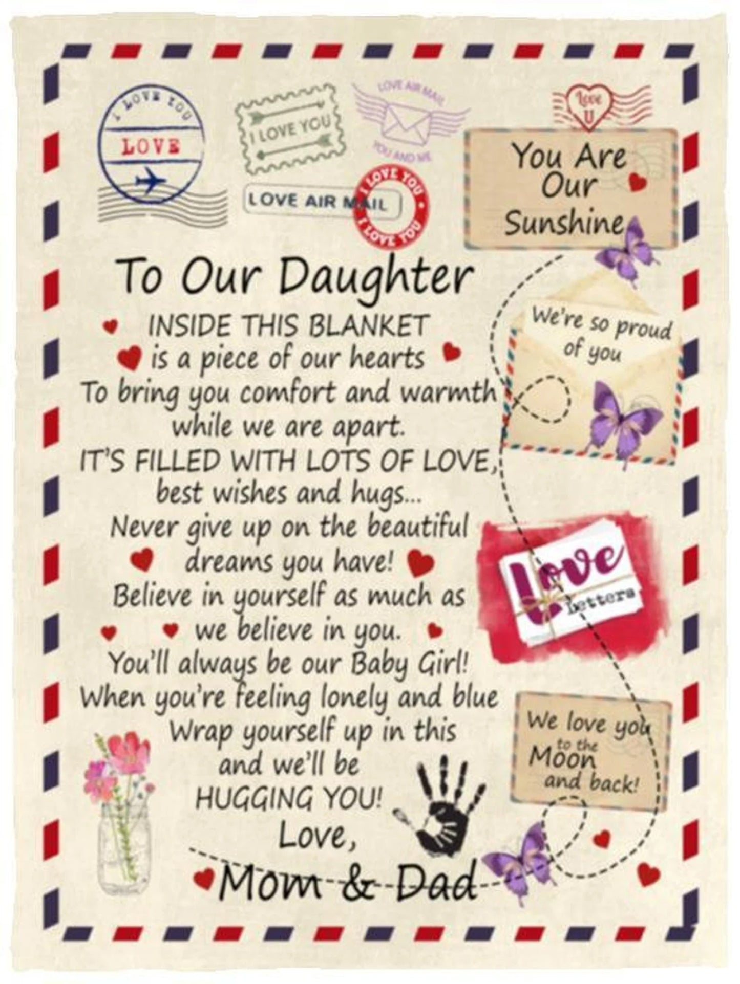 Special Gift For Your Daughter Blanket - From Mom and From Dad