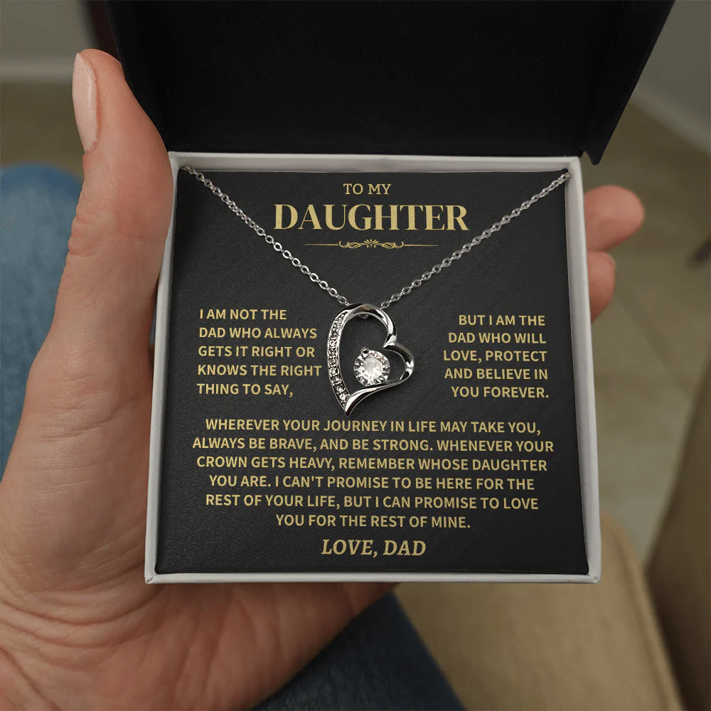 TO MY DAUGHTER "Whenever Your Crown Gets Heavy" - GIFT FROM DAD NTTD00 - Forever Love Necklace