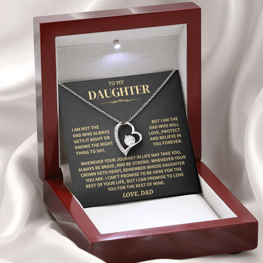 TO MY DAUGHTER "Whenever Your Crown Gets Heavy" - GIFT FROM DAD NTTD00 - Forever Love Necklace