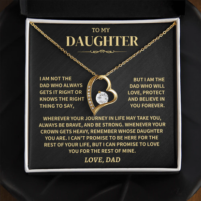 TO MY DAUGHTER "Whenever Your Crown Gets Heavy" - GIFT FROM DAD NTTD00 - Forever Love Necklace