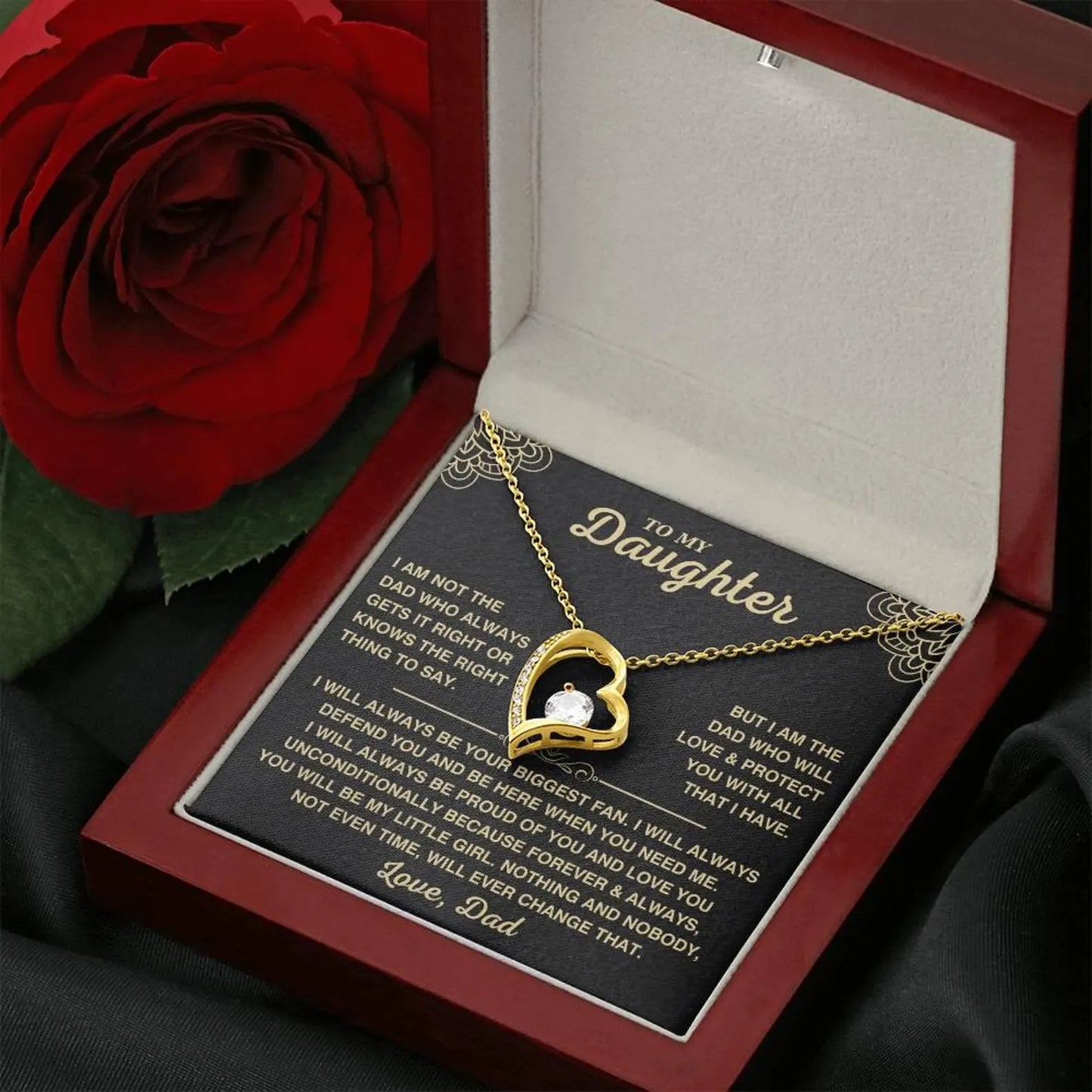 TO MY DAUGHTER "Whenever Your Crown Gets Heavy" - GIFT FROM DAD - Forever Love Necklace