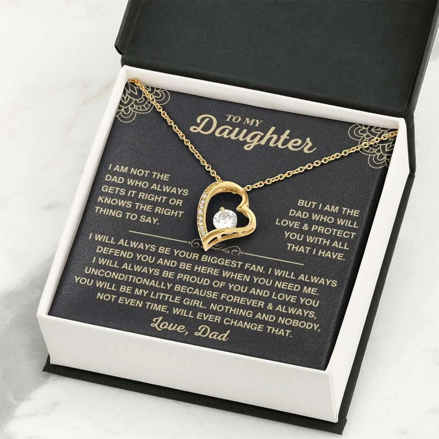 TO MY DAUGHTER "Whenever Your Crown Gets Heavy" - GIFT FROM DAD - Forever Love Necklace