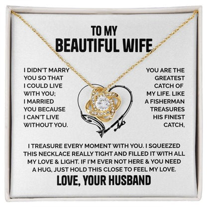 TO MY WIFE FROM HUSBAND - Premium Love Knot Necklace