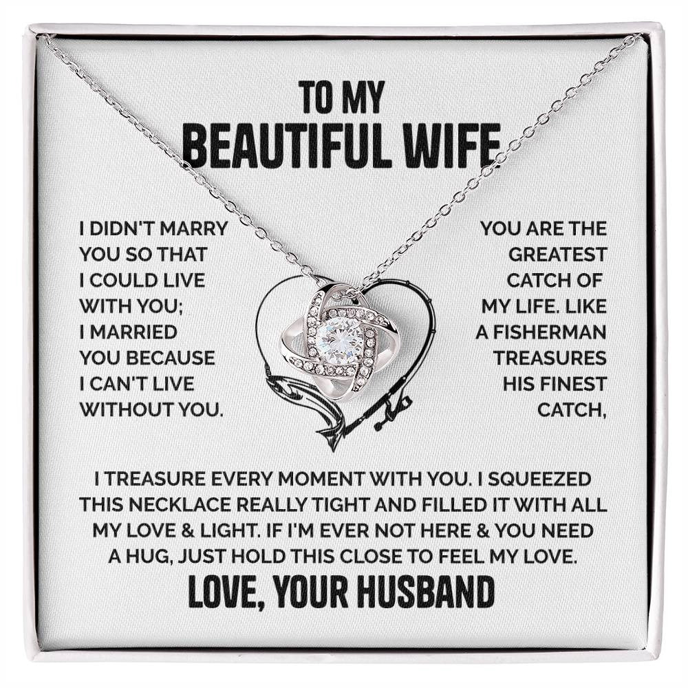 TO MY WIFE FROM HUSBAND - Premium Love Knot Necklace