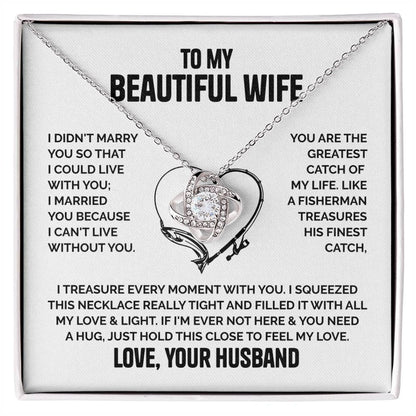 TO MY WIFE FROM HUSBAND - Premium Love Knot Necklace