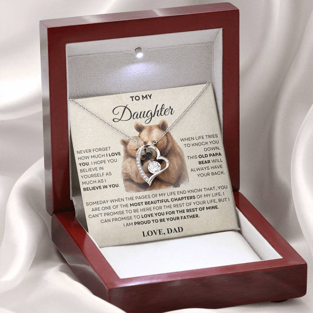 TO MY DAUGHTER - GIFT FROM DAD "Love You For The Rest Of Mine" - Forever Love Necklace