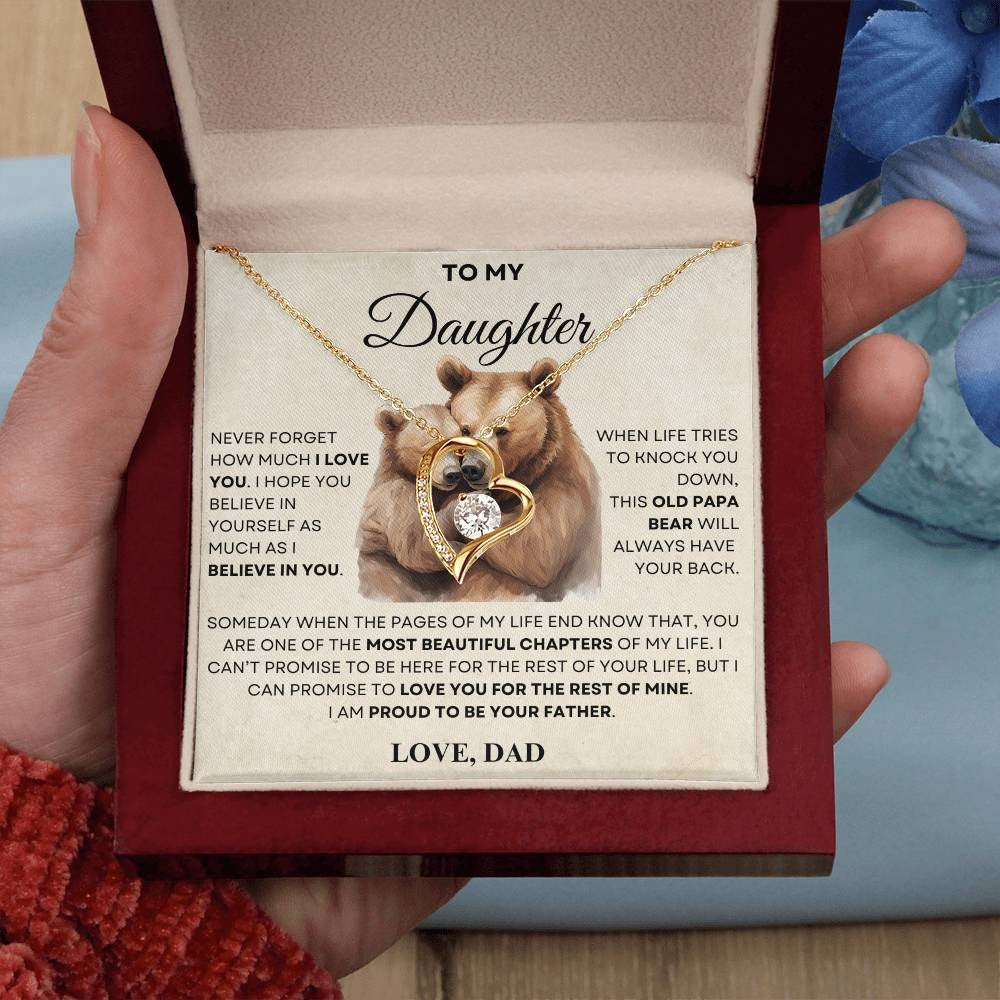 TO MY DAUGHTER - GIFT FROM DAD "Love You For The Rest Of Mine" - Forever Love Necklace