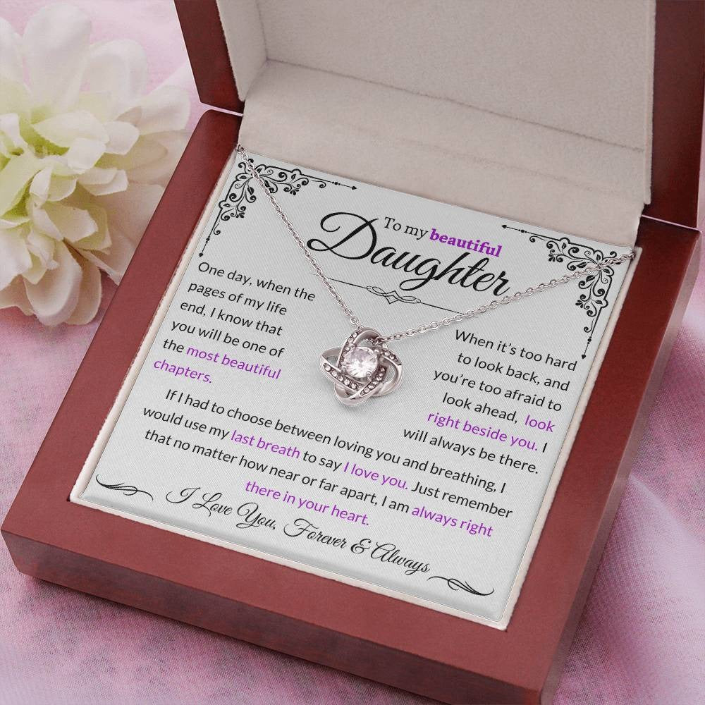 TO MY DAUGHTER FROM DAD - Premium Love Knot Necklace