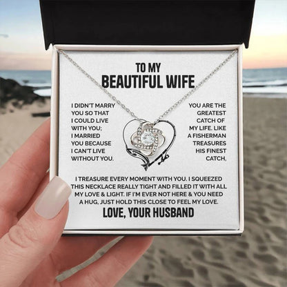 TO MY WIFE FROM HUSBAND - Premium Love Knot Necklace