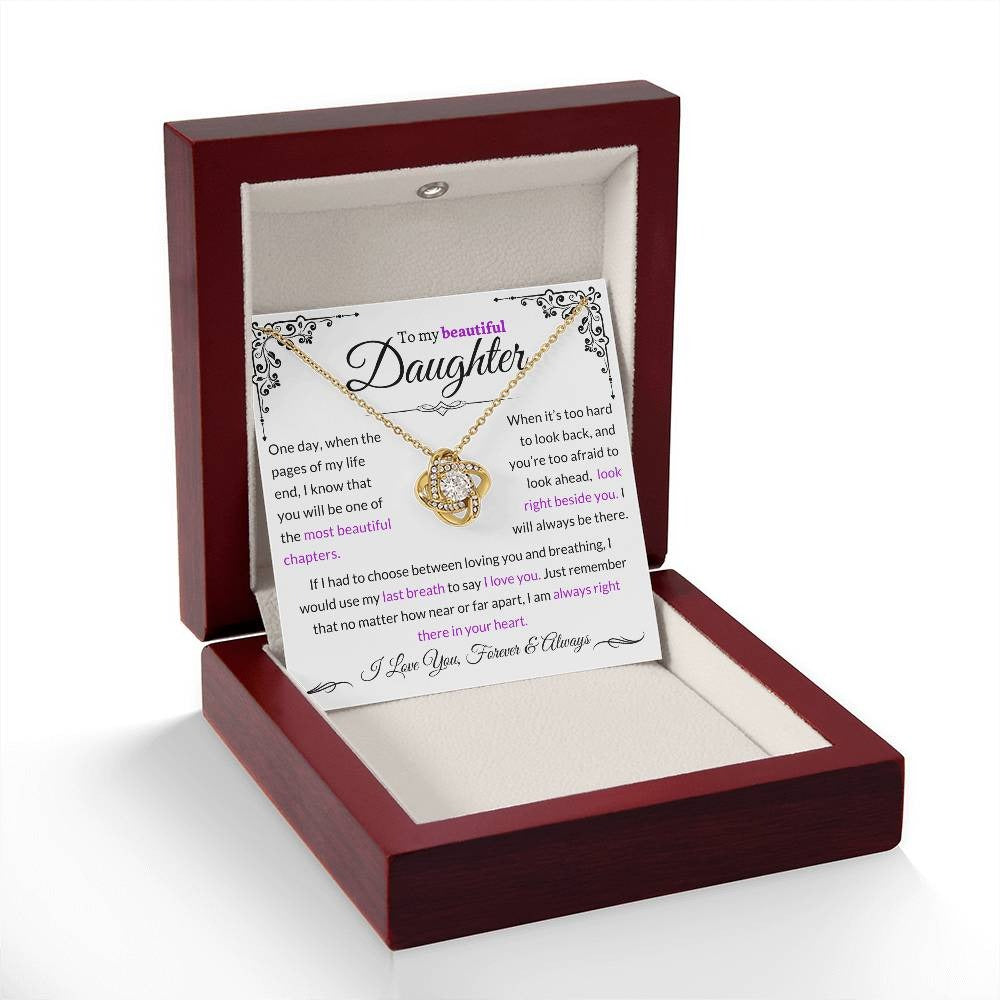 TO MY DAUGHTER FROM DAD - Premium Love Knot Necklace