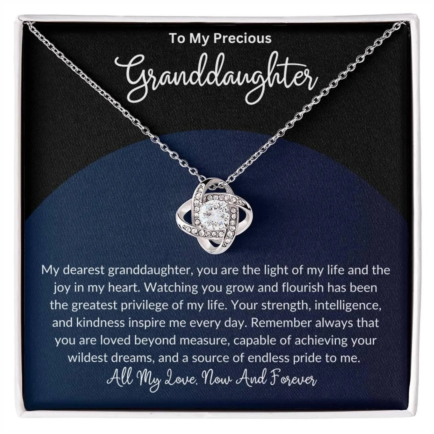 TO MY GRAND DAUGHTER FROM DAD - Premium Love Knot Necklace