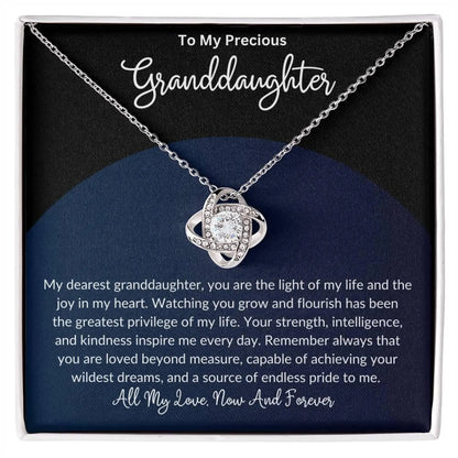 TO MY GRAND DAUGHTER FROM DAD - Premium Love Knot Necklace