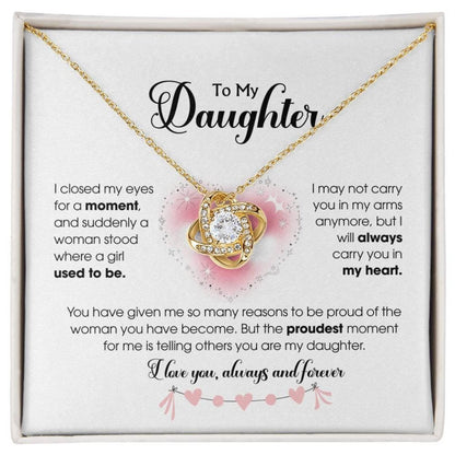 TO MY DAUGHTER FROM DAD - Premium Love Knot Necklace