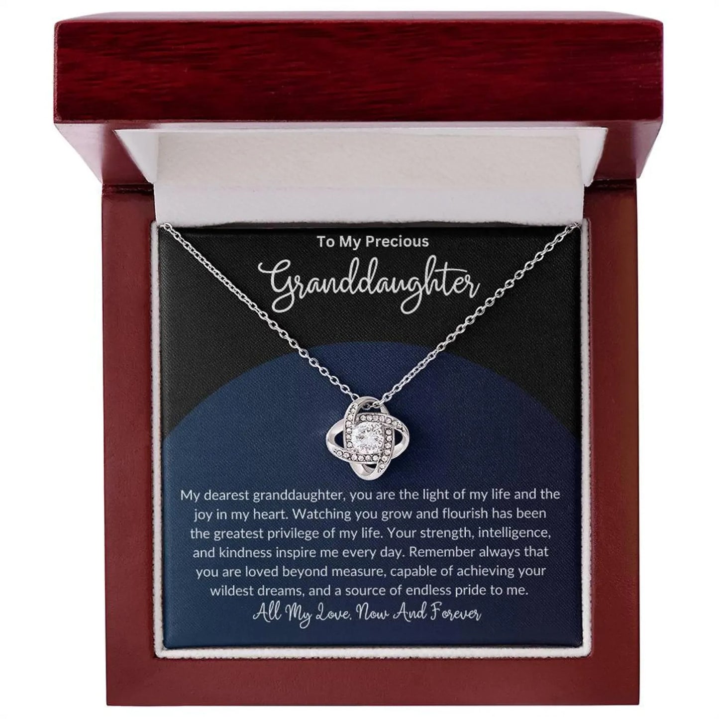 TO MY GRAND DAUGHTER FROM DAD - Premium Love Knot Necklace