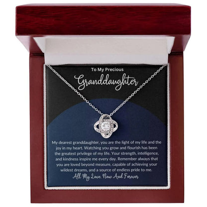 TO MY GRAND DAUGHTER FROM DAD - Premium Love Knot Necklace