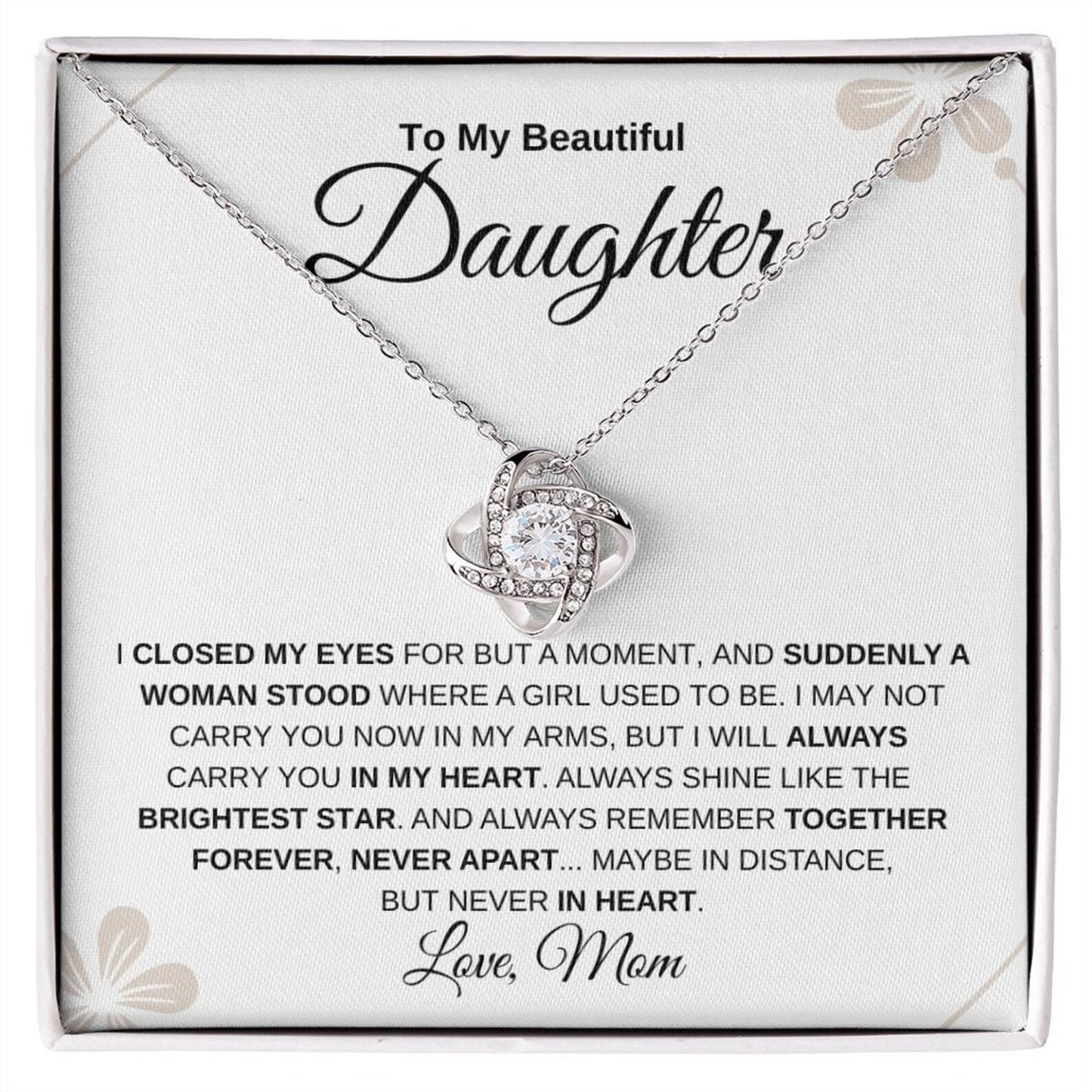 TO MY DAUGHTER FROM MOM - Premium Love Knot Necklace