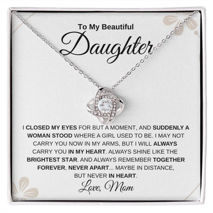 TO MY DAUGHTER FROM MOM - Premium Love Knot Necklace
