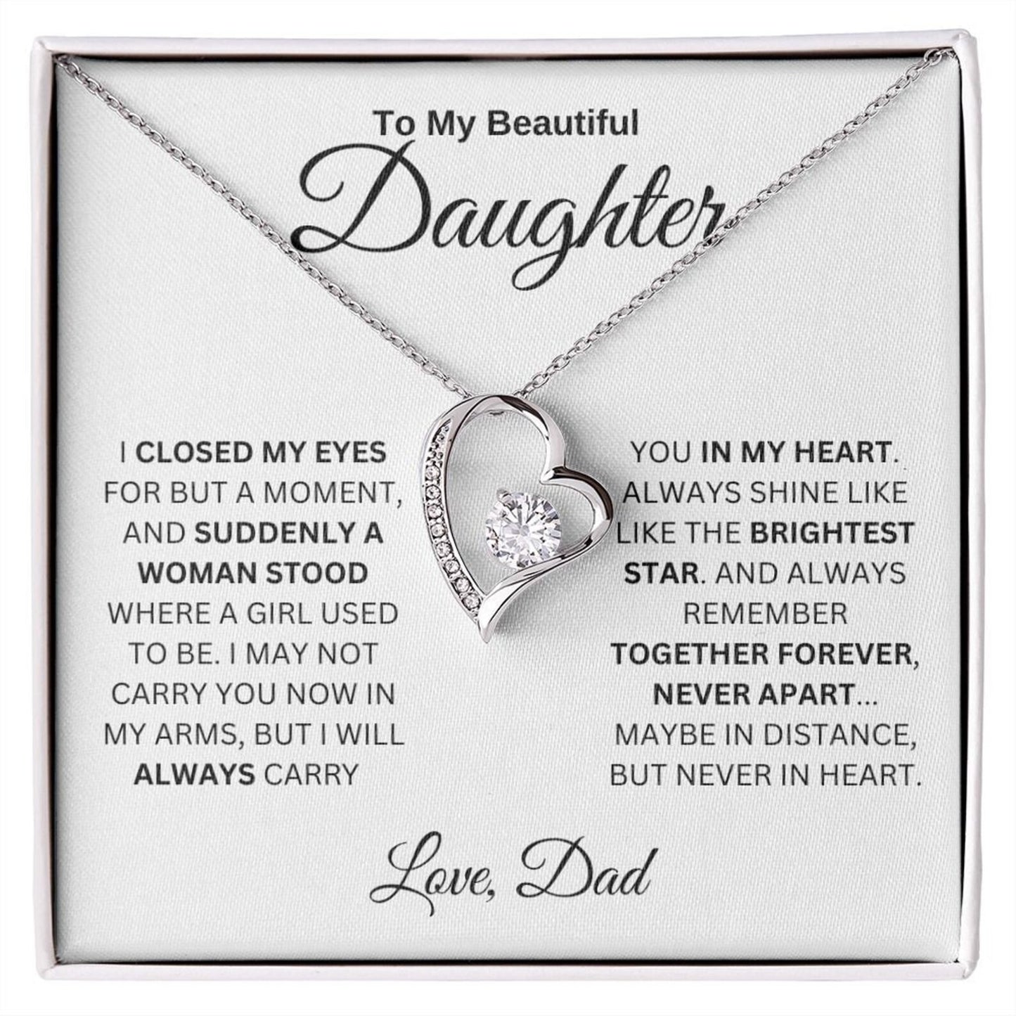 TO MY DAUGHTER "Whenever Your Crown Gets Heavy" - GIFT FROM DAD - Forever Love Necklace