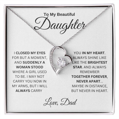 TO MY DAUGHTER "Whenever Your Crown Gets Heavy" - GIFT FROM DAD - Forever Love Necklace