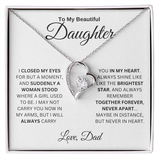 TO MY DAUGHTER "Whenever Your Crown Gets Heavy" - GIFT FROM DAD - Forever Love Necklace