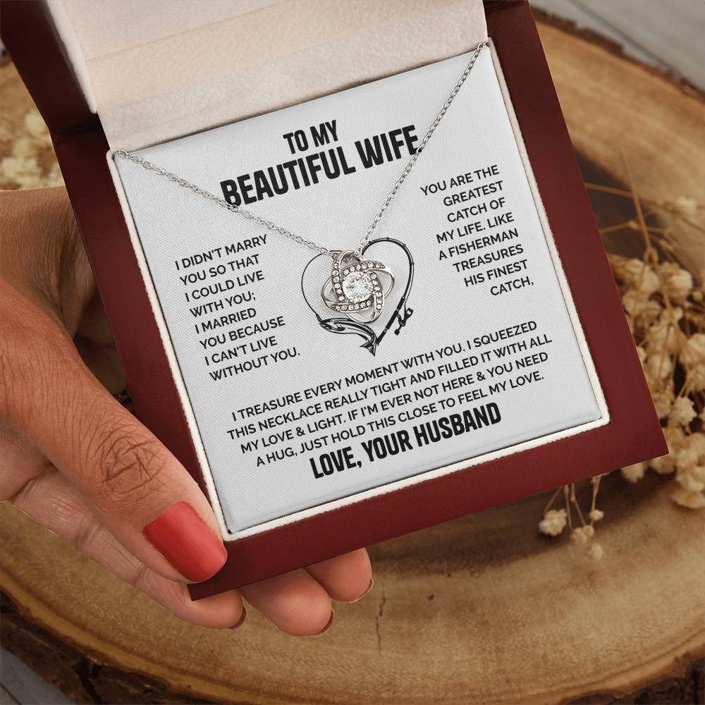 TO MY WIFE FROM HUSBAND - Premium Love Knot Necklace