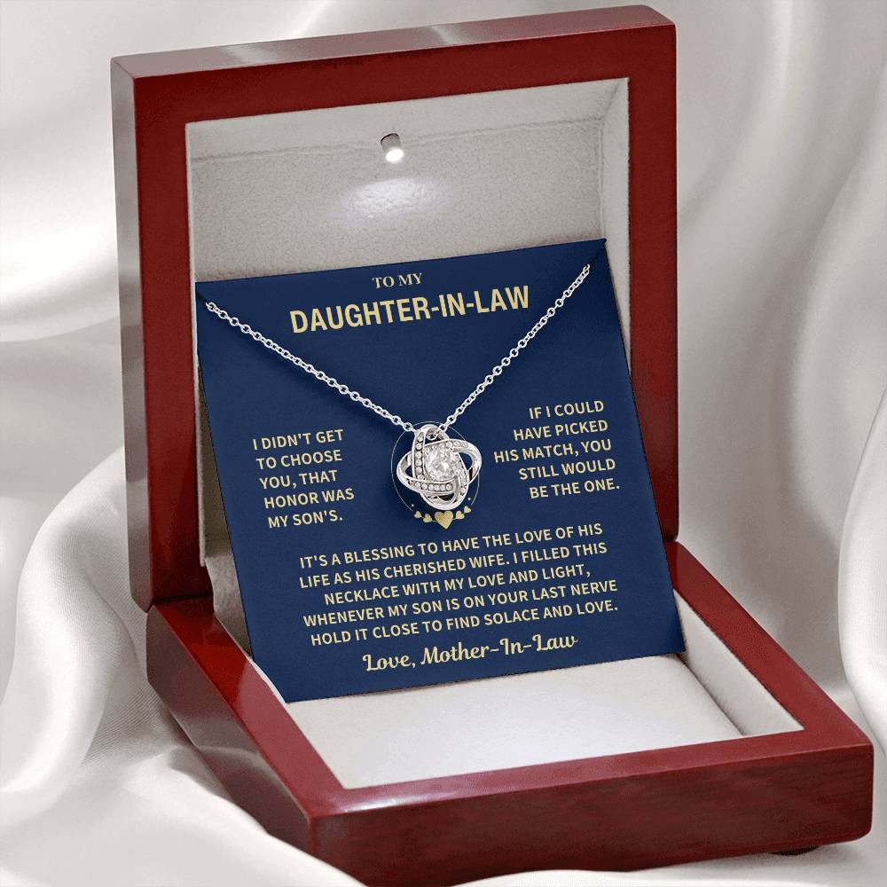 TO MY DAUGHTER FROM MOM - Premium Love Knot Necklace